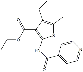 ethyl 4-ethyl-2-(isonicotinoylamino)-5-methyl-3-thiophenecarboxylate 结构式