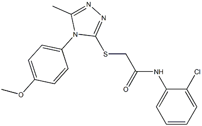 N-(2-chlorophenyl)-2-({5-methyl-4-[4-(methyloxy)phenyl]-4H-1,2,4-triazol-3-yl}sulfanyl)acetamide 结构式