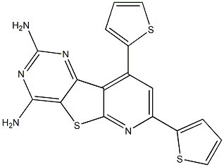 2-amino-7,9-di(2-thienyl)pyrido[3',2':4,5]thieno[3,2-d]pyrimidin-4-ylamine 结构式