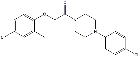 1-[(4-chloro-2-methylphenoxy)acetyl]-4-(4-chlorophenyl)piperazine 结构式