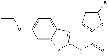 5-bromo-N-(6-ethoxy-1,3-benzothiazol-2-yl)-2-furamide 结构式