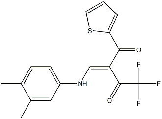 2-[(3,4-dimethylanilino)methylene]-4,4,4-trifluoro-1-(2-thienyl)-1,3-butanedione 结构式