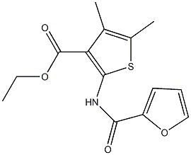 ethyl 2-(2-furoylamino)-4,5-dimethyl-3-thiophenecarboxylate 结构式