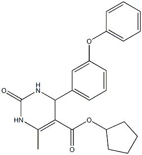 cyclopentyl 6-methyl-2-oxo-4-(3-phenoxyphenyl)-1,2,3,4-tetrahydro-5-pyrimidinecarboxylate 结构式