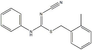 2-methylbenzyl N'-cyano-N-phenylimidothiocarbamate 结构式