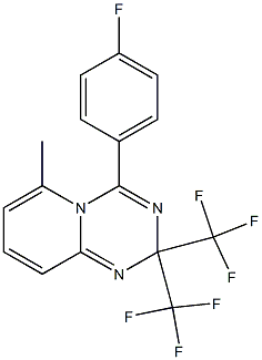 4-(4-fluorophenyl)-6-methyl-2,2-bis(trifluoromethyl)-2H-pyrido[1,2-a][1,3,5]triazine 结构式