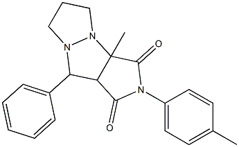 3a-methyl-2-(4-methylphenyl)-9-phenyltetrahydro-5H-pyrazolo[1,2-a]pyrrolo[3,4-c]pyrazole-1,3(2H,3aH)-dione 结构式