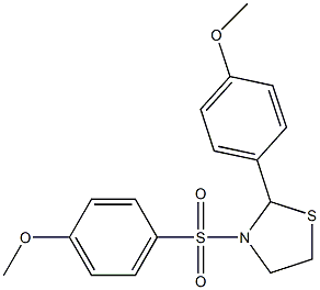 2-(4-methoxyphenyl)-3-[(4-methoxyphenyl)sulfonyl]-1,3-thiazolidine 结构式