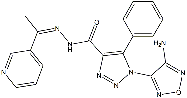 1-(4-amino-1,2,5-oxadiazol-3-yl)-5-phenyl-N'-[1-(3-pyridinyl)ethylidene]-1H-1,2,3-triazole-4-carbohydrazide 结构式