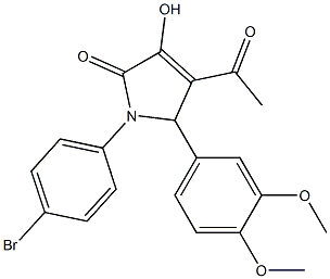 4-acetyl-5-[3,4-bis(methyloxy)phenyl]-1-(4-bromophenyl)-3-hydroxy-1,5-dihydro-2H-pyrrol-2-one 结构式