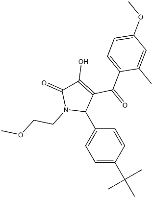 5-(4-tert-butylphenyl)-3-hydroxy-1-(2-methoxyethyl)-4-(4-methoxy-2-methylbenzoyl)-1,5-dihydro-2H-pyrrol-2-one 结构式