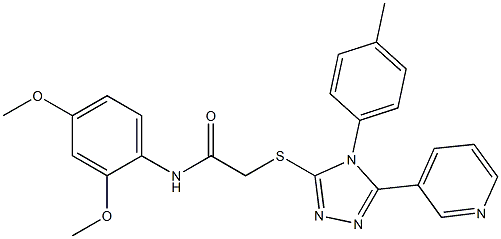 N-(2,4-dimethoxyphenyl)-2-{[4-(4-methylphenyl)-5-(3-pyridinyl)-4H-1,2,4-triazol-3-yl]sulfanyl}acetamide 结构式