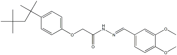 N'-(3,4-dimethoxybenzylidene)-2-[4-(1,1,3,3-tetramethylbutyl)phenoxy]acetohydrazide 结构式