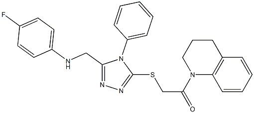 N-[(5-{[2-(3,4-dihydro-1(2H)-quinolinyl)-2-oxoethyl]sulfanyl}-4-phenyl-4H-1,2,4-triazol-3-yl)methyl]-N-(4-fluorophenyl)amine 结构式