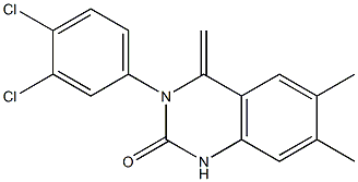 3-(3,4-dichlorophenyl)-6,7-dimethyl-4-methylene-3,4-dihydro-2(1H)-quinazolinone 结构式