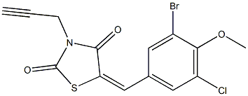 5-(3-bromo-5-chloro-4-methoxybenzylidene)-3-(2-propynyl)-1,3-thiazolidine-2,4-dione 结构式