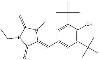 5-(3,5-ditert-butyl-4-hydroxybenzylidene)-3-ethyl-1-methyl-2-thioxoimidazolidin-4-one 结构式