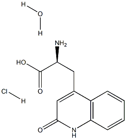 3-(2-Oxo-1,2-dihydro-4-quinolinyl)alanine  monohydrate  hydrochloride 结构式