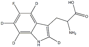 5-氟-DL-色氨酸-2,4,6,7-D4 结构式