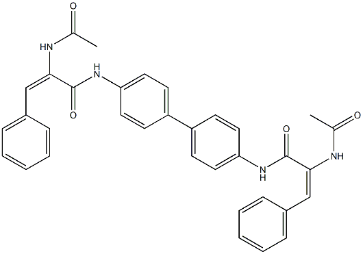 (E)-2-(acetylamino)-N-(4'-{[(E)-2-(acetylamino)-3-phenyl-2-propenoyl]amino}[1,1'-biphenyl]-4-yl)-3-phenyl-2-propenamide 结构式