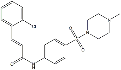 (E)-3-(2-chlorophenyl)-N-{4-[(4-methyl-1-piperazinyl)sulfonyl]phenyl}-2-propenamide 结构式
