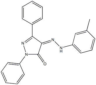 1,3-diphenyl-1H-pyrazole-4,5-dione 4-[N-(3-methylphenyl)hydrazone] 结构式