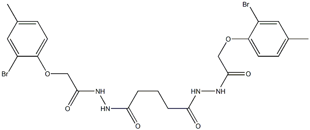 2-(2-bromo-4-methylphenoxy)-N'-(5-{2-[2-(2-bromo-4-methylphenoxy)acetyl]hydrazino}-5-oxopentanoyl)acetohydrazide 结构式