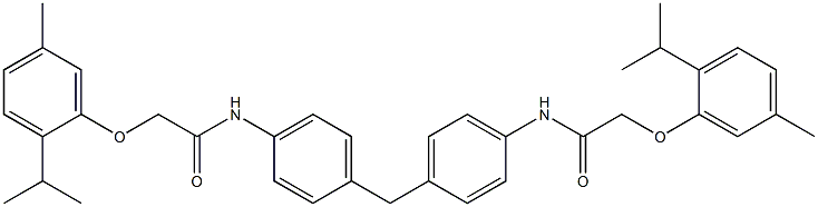 2-(2-isopropyl-5-methylphenoxy)-N-[4-(4-{[2-(2-isopropyl-5-methylphenoxy)acetyl]amino}benzyl)phenyl]acetamide 结构式