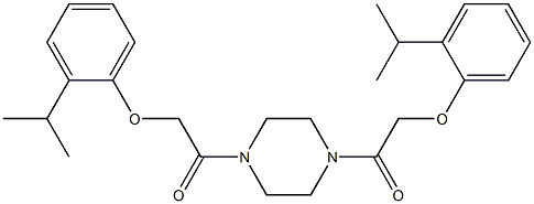 2-(2-isopropylphenoxy)-1-{4-[2-(2-isopropylphenoxy)acetyl]-1-piperazinyl}-1-ethanone 结构式