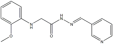 2-(2-methoxyanilino)-N'-[(E)-3-pyridinylmethylidene]acetohydrazide 结构式