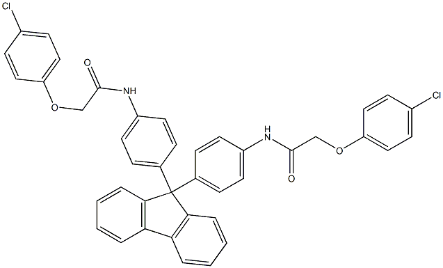 2-(4-chlorophenoxy)-N-{4-[9-(4-{[2-(4-chlorophenoxy)acetyl]amino}phenyl)-9H-fluoren-9-yl]phenyl}acetamide 结构式