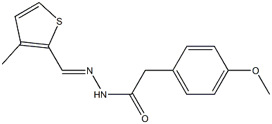 2-(4-methoxyphenyl)-N'-[(E)-(3-methyl-2-thienyl)methylidene]acetohydrazide 结构式