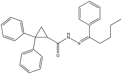 2,2-diphenyl-N'-[(Z)-1-phenylpentylidene]cyclopropanecarbohydrazide 结构式