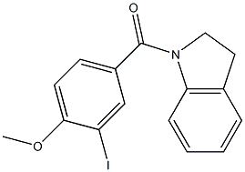 2,3-dihydro-1H-indol-1-yl(3-iodo-4-methoxyphenyl)methanone 结构式