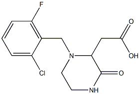 2-[1-(2-chloro-6-fluorobenzyl)-3-oxo-2-piperazinyl]acetic acid 结构式