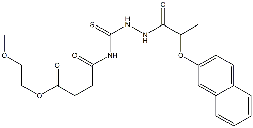 2-methoxyethyl 4-[({2-[2-(2-naphthyloxy)propanoyl]hydrazino}carbothioyl)amino]-4-oxobutanoate 结构式