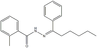 2-methyl-N'-[(Z)-1-phenylhexylidene]benzohydrazide 结构式