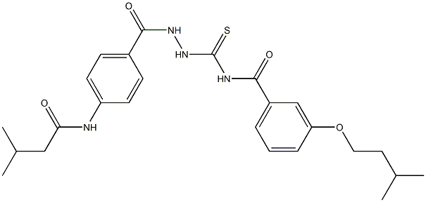 3-(isopentyloxy)-N-[(2-{4-[(3-methylbutanoyl)amino]benzoyl}hydrazino)carbothioyl]benzamide 结构式