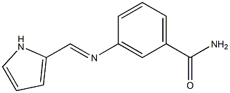 3-{[(E)-1H-pyrrol-2-ylmethylidene]amino}benzamide 结构式