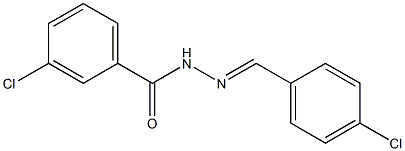 3-chloro-N'-[(E)-(4-chlorophenyl)methylidene]benzohydrazide 结构式