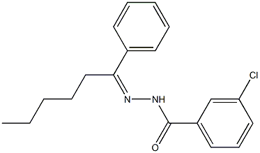 3-chloro-N'-[(Z)-1-phenylhexylidene]benzohydrazide 结构式