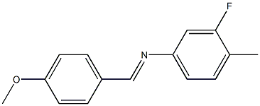 N-(3-fluoro-4-methylphenyl)-N-[(E)-(4-methoxyphenyl)methylidene]amine 结构式