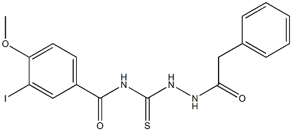 3-iodo-4-methoxy-N-{[2-(2-phenylacetyl)hydrazino]carbothioyl}benzamide 结构式