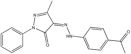 3-methyl-1-phenyl-1H-pyrazole-4,5-dione 4-[N-(4-acetylphenyl)hydrazone] 结构式