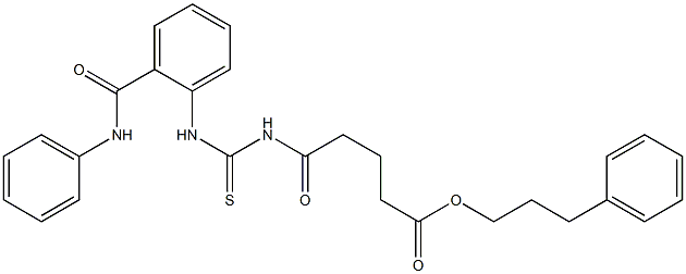 3-phenylpropyl 5-({[2-(anilinocarbonyl)anilino]carbothioyl}amino)-5-oxopentanoate 结构式