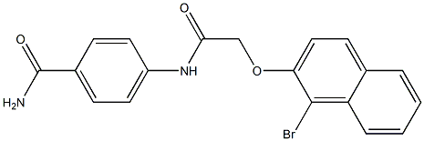 4-({2-[(1-bromo-2-naphthyl)oxy]acetyl}amino)benzamide 结构式