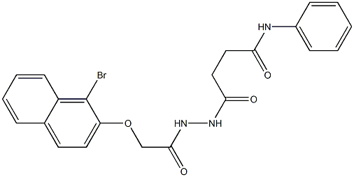 4-(2-{2-[(1-bromo-2-naphthyl)oxy]acetyl}hydrazino)-4-oxo-N-phenylbutanamide 结构式