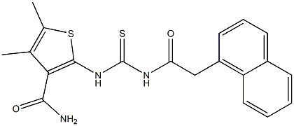 4,5-dimethyl-2-[({[2-(1-naphthyl)acetyl]amino}carbothioyl)amino]-3-thiophenecarboxamide 结构式