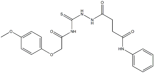 4-[2-({[2-(4-methoxyphenoxy)acetyl]amino}carbothioyl)hydrazino]-4-oxo-N-phenylbutanamide 结构式