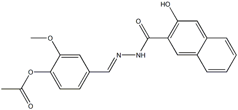 4-{[(E)-2-(3-hydroxy-2-naphthoyl)hydrazono]methyl}-2-methoxyphenyl acetate 结构式